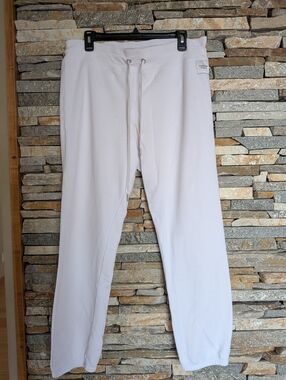 Calvin Klein Women's White Drawstring Sweatpants, Size XXL